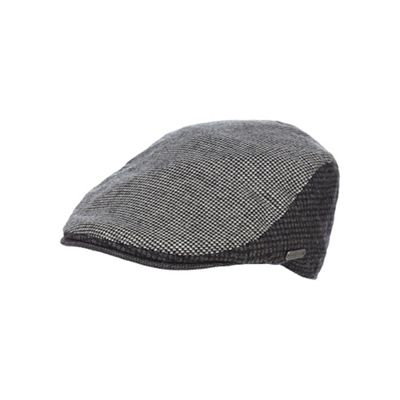 Grey panelled flat cap